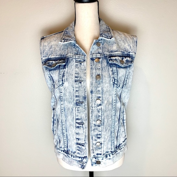 Pacsun DIY Denim Distressed Vest Small - Picture 2 of 9